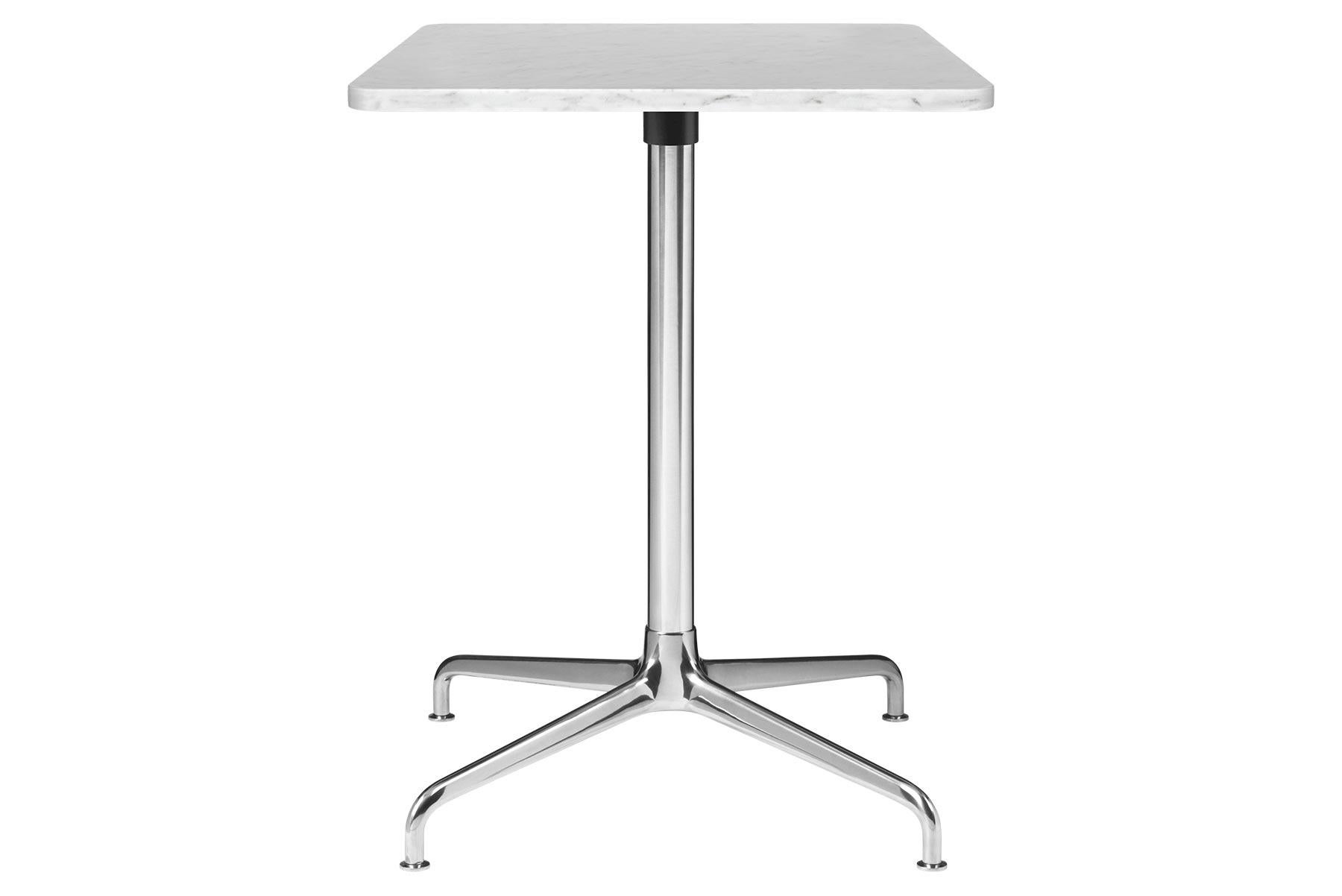 Scandinavian Modern Beetle Dining Chair, Square, 4 Star Base, Large, Marble For Sale
