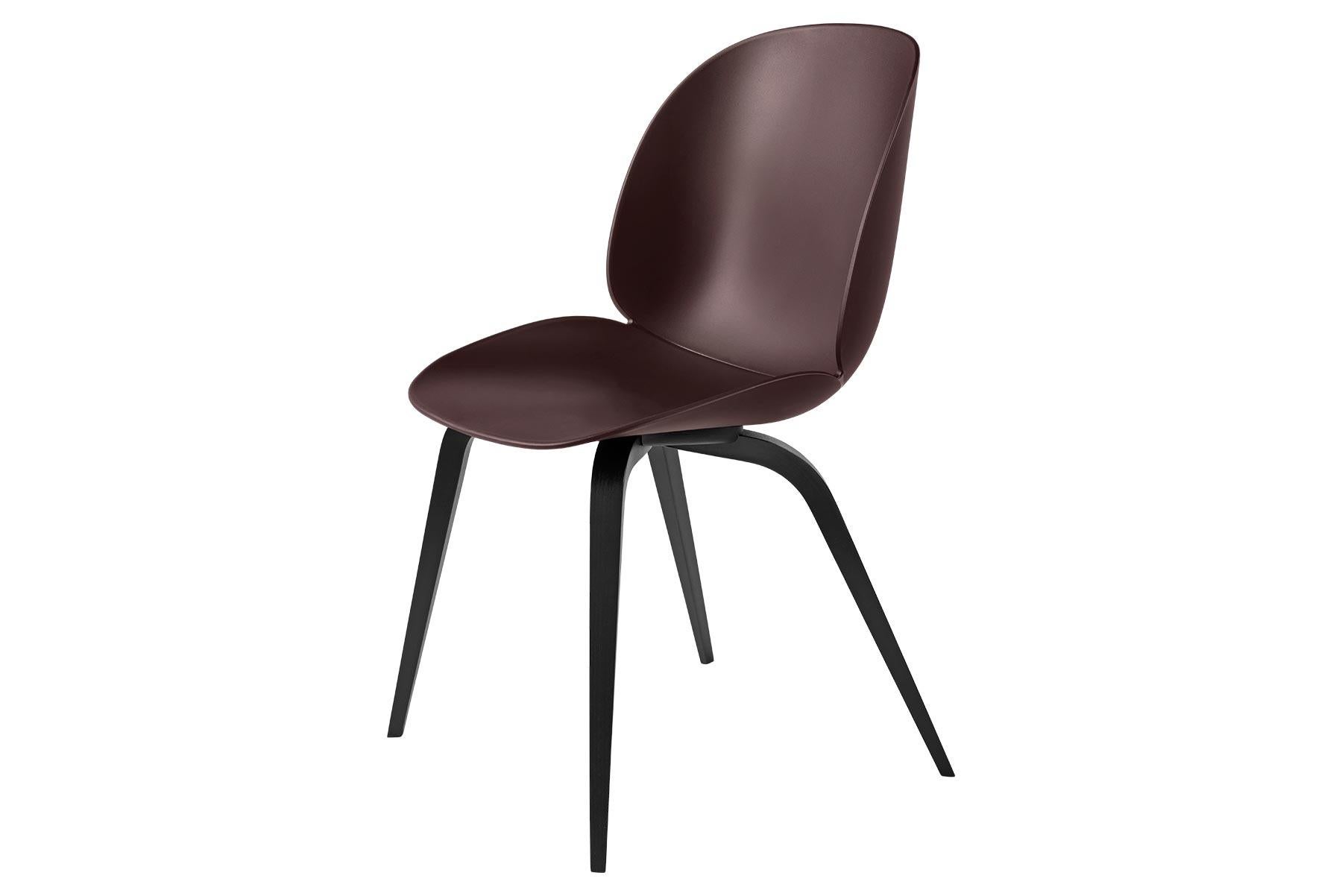 Mid-Century moderno Sedia da pranzo Beetle, non imbottita, faggio tinto nero in vendita