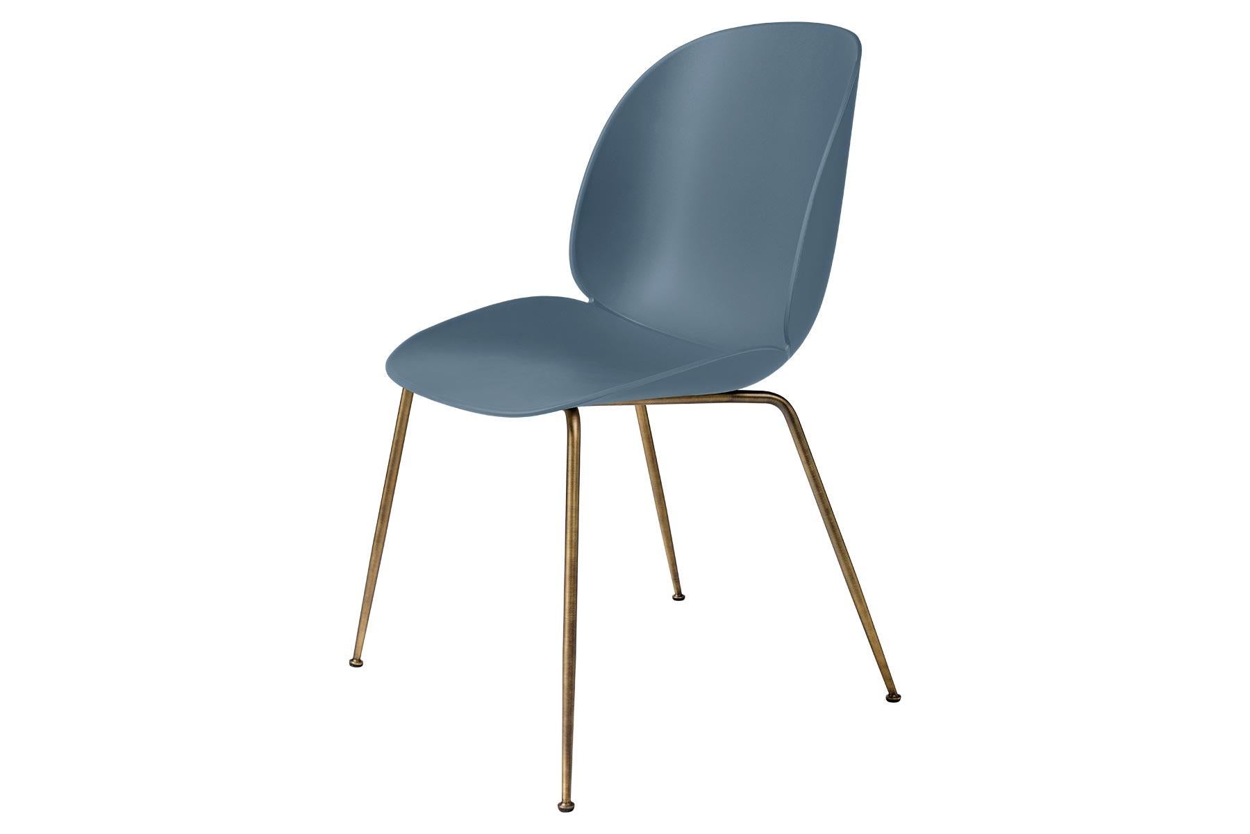 Beetle Dining Chair, Un-Upholstered, Conic Base, Antique Brass In New Condition For Sale In Berkeley, CA