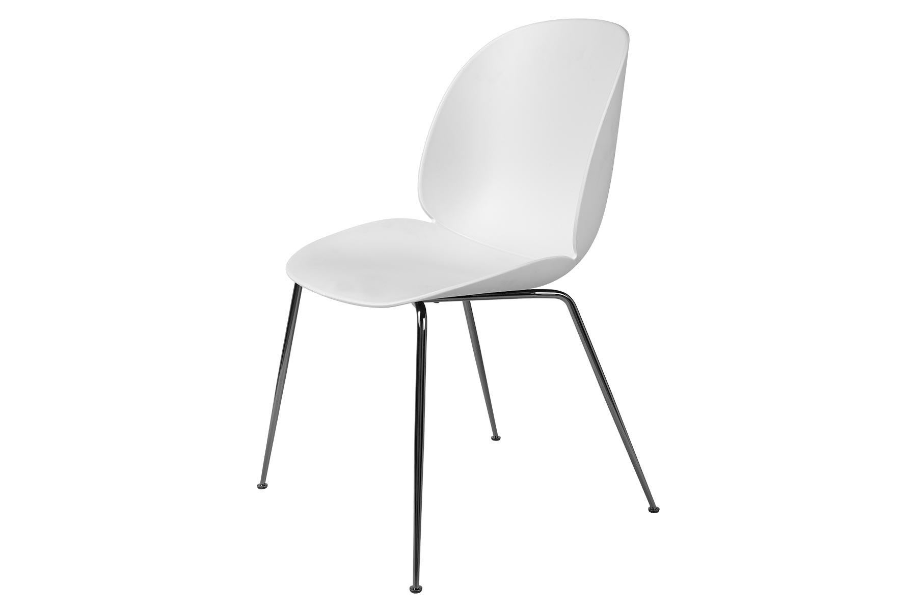 Esszimmerstuhl mit Käfer, nicht gepolstert, konischer Sockel, schwarzes Chrom im Zustand „Neu“ im Angebot in Berkeley, CA