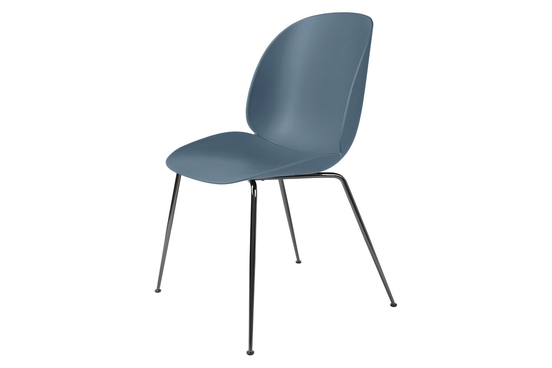 Esszimmerstuhl mit Käfer, nicht gepolstert, konischer Sockel, schwarzes Chrom (21. Jahrhundert und zeitgenössisch) im Angebot