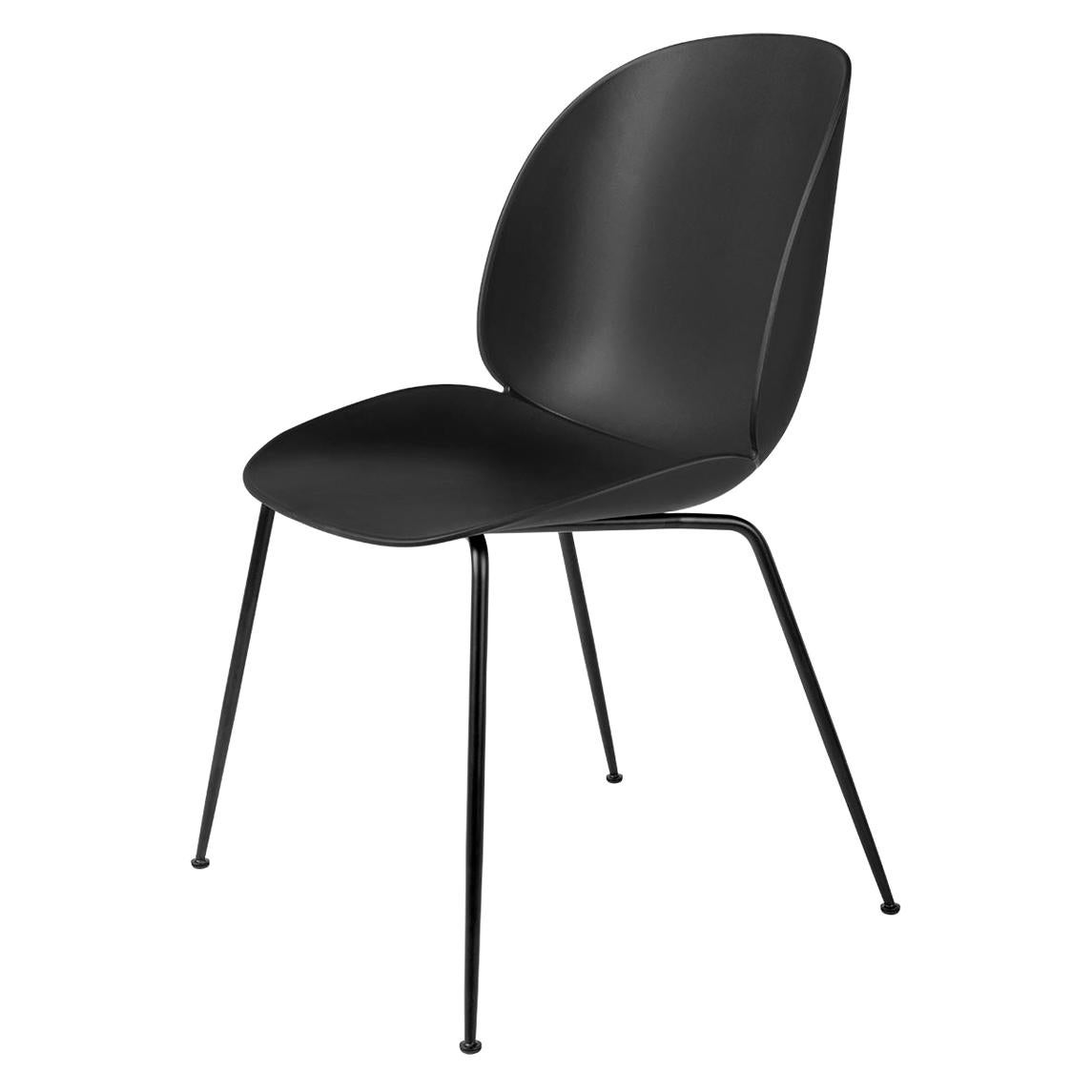 Beetle Dining Chair, Un-Upholstered, Conic Base, Matte Black  For Sale