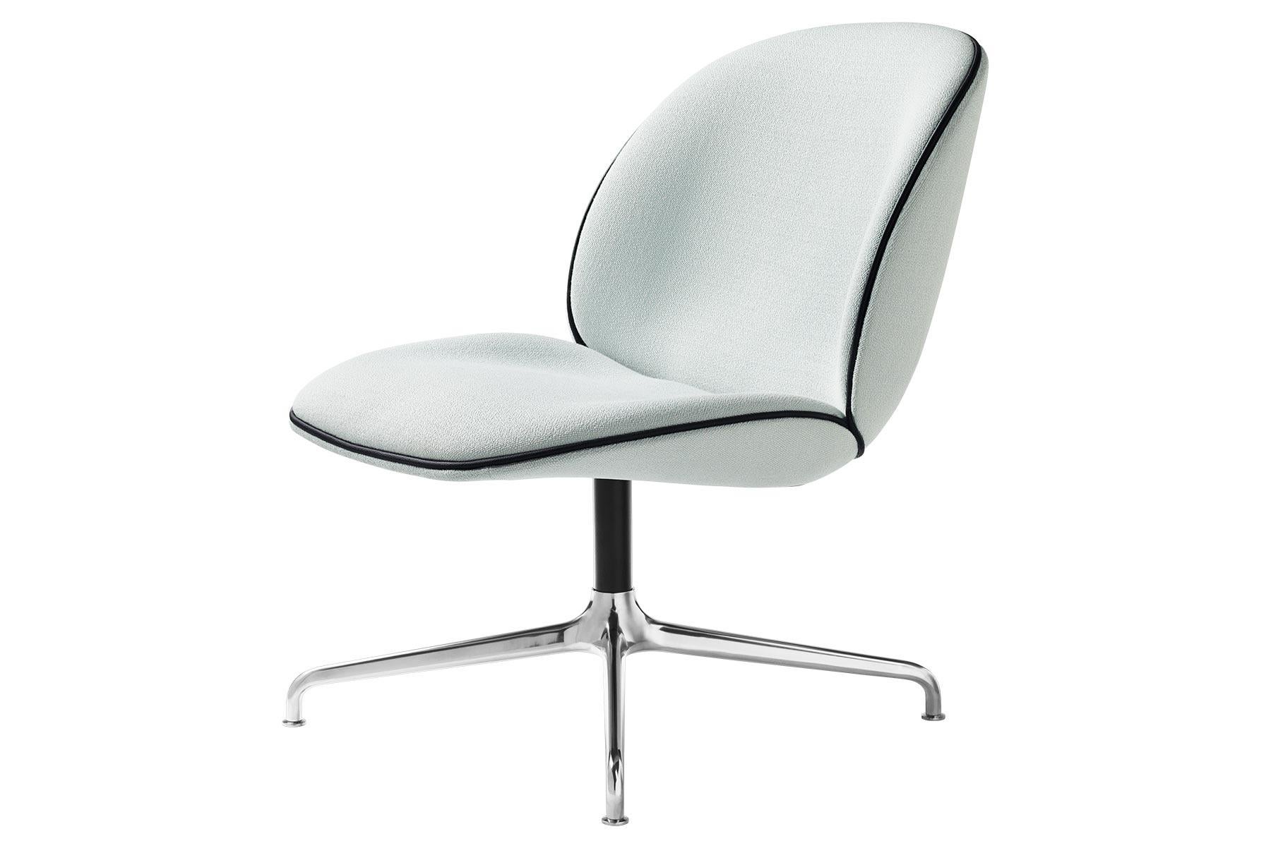 Mid-Century Modern Beetle Lounge Chair, Fully Upholstered, 4- Star Base, Black Matt For Sale