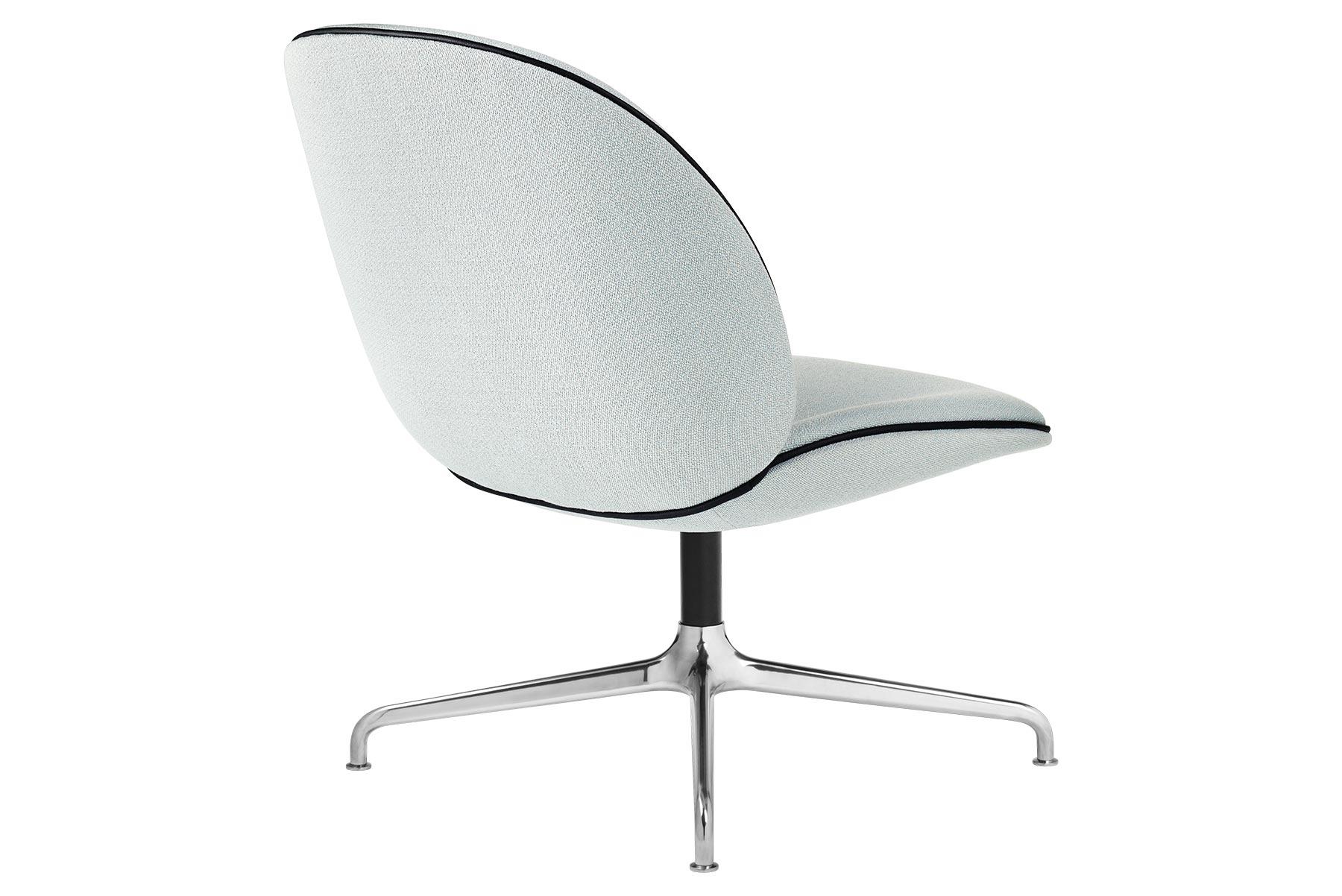 Danish Beetle Lounge Chair, Fully Upholstered, 4- Star Base, Black Matt For Sale