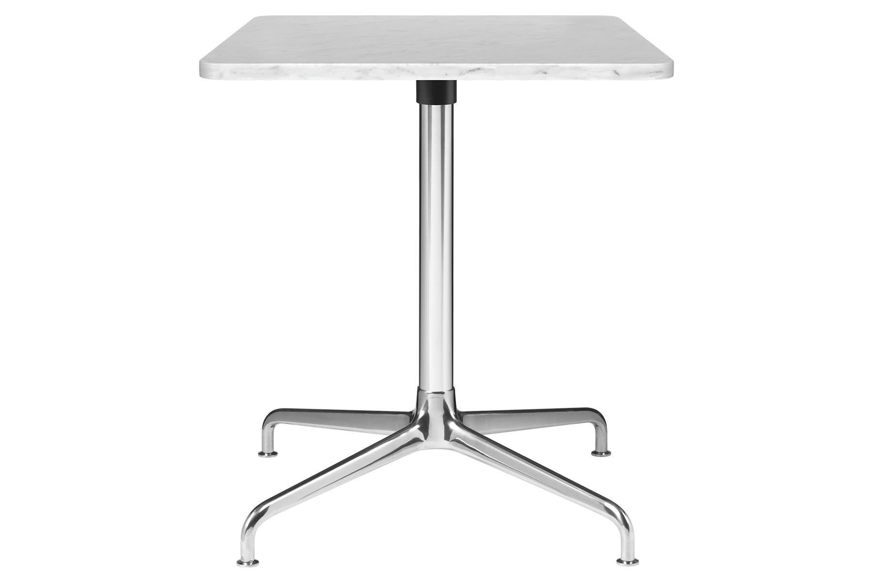 Scandinavian Modern Beetle Lounge Table, Square, 4 Star Base, Large, Marble For Sale