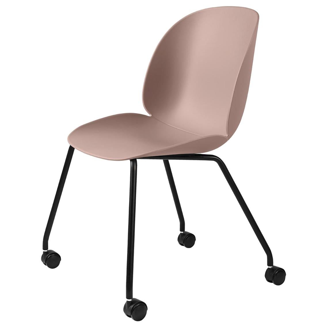 Beetle Meeting Chair, Un-Upholstered, 4 Legs with Castors For Sale