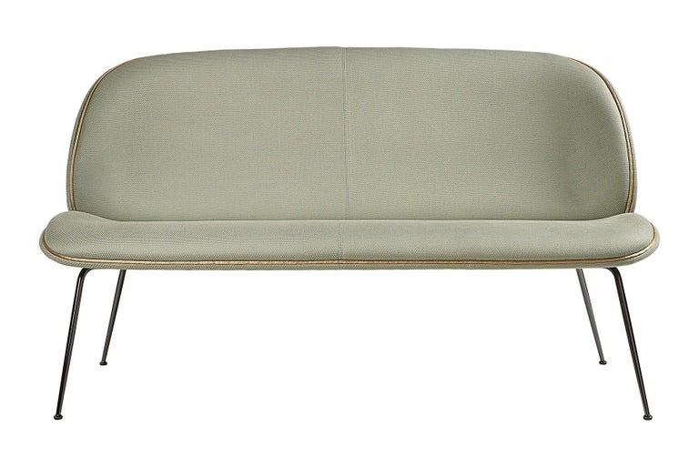 Beetle Sofa, Conic Base, Fully Upholstered with Matte Black Chrome Legs ...
