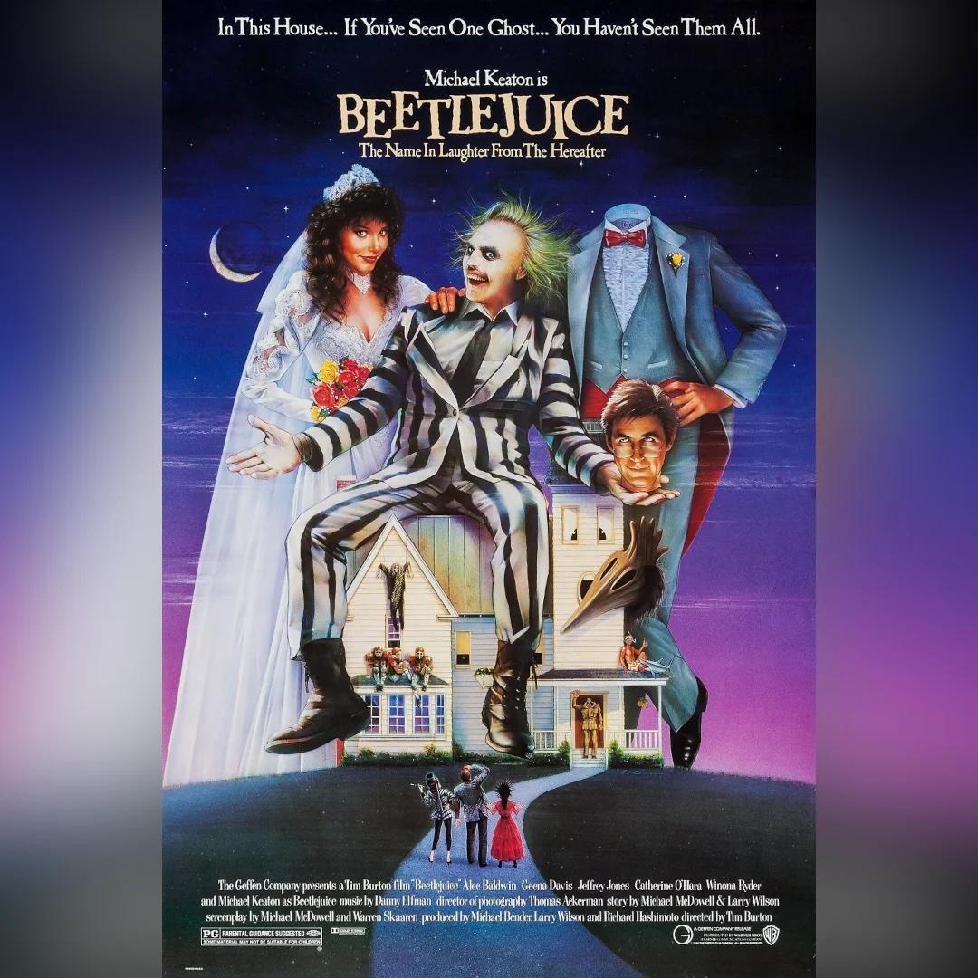 Beetlejuice (1988)
Original US One Sheet (27 X 41 Zoll)

Carl Ramsey entwirft für den Film von Tim Burton.

Dies ist ein Original-Filmplakat, das vom Studio produziert wurde, um in den Kinos für den Film zu werben, als er zum ersten Mal in den USA
