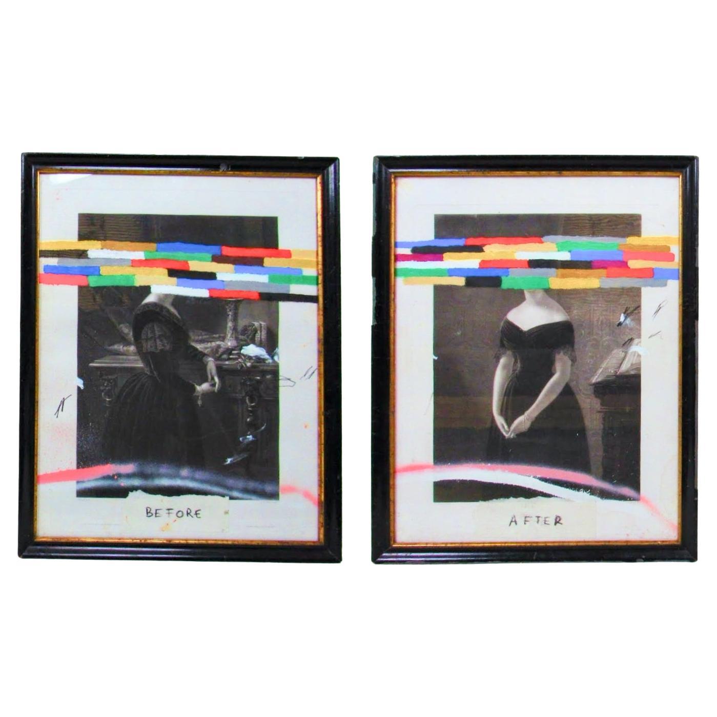 “Before/after prayer” set of two paintings by F. Sinnett For Sale