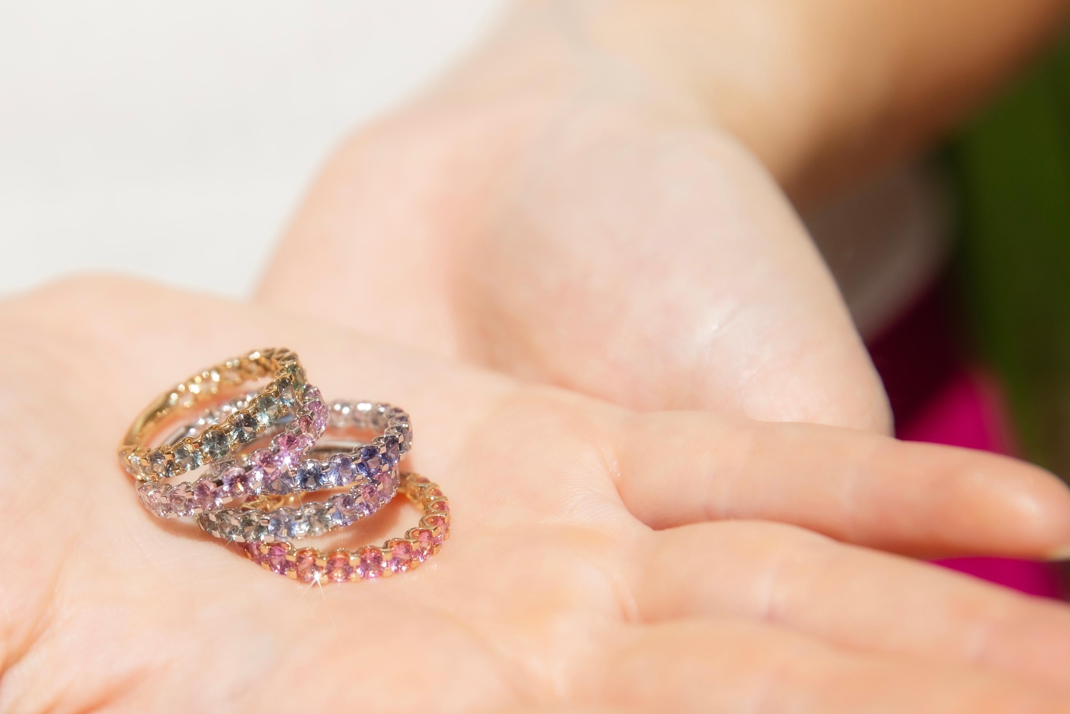 Bague « Before The Stars » en or 18 carats avec saphir rose de Ceylan de 1,96 carat en vente 3