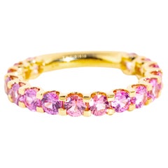 Vintage "Before The Stars" 1.96 Carat Pink Ceylon Sapphire Ombre Ring 18 Carat Gold