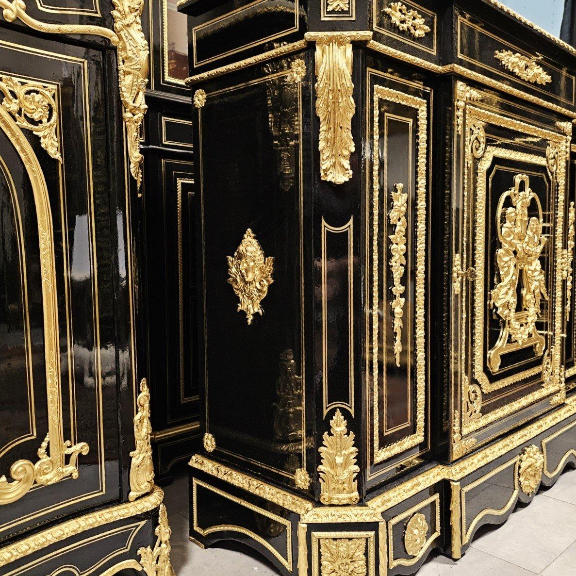 Befort Jeune Napoleon III French Black Gold Bronze Marble Cabinet 19th Cent 2