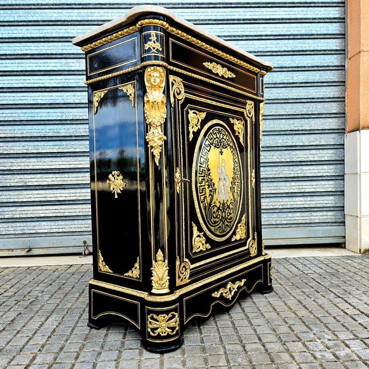 Boulle Marquetry cabinet  Stamped Befort Jeune in Napoleon III Period