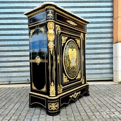 Befort Jeune stamped Boulle Marquetry Style French Cabinet Gilt Napoleon III