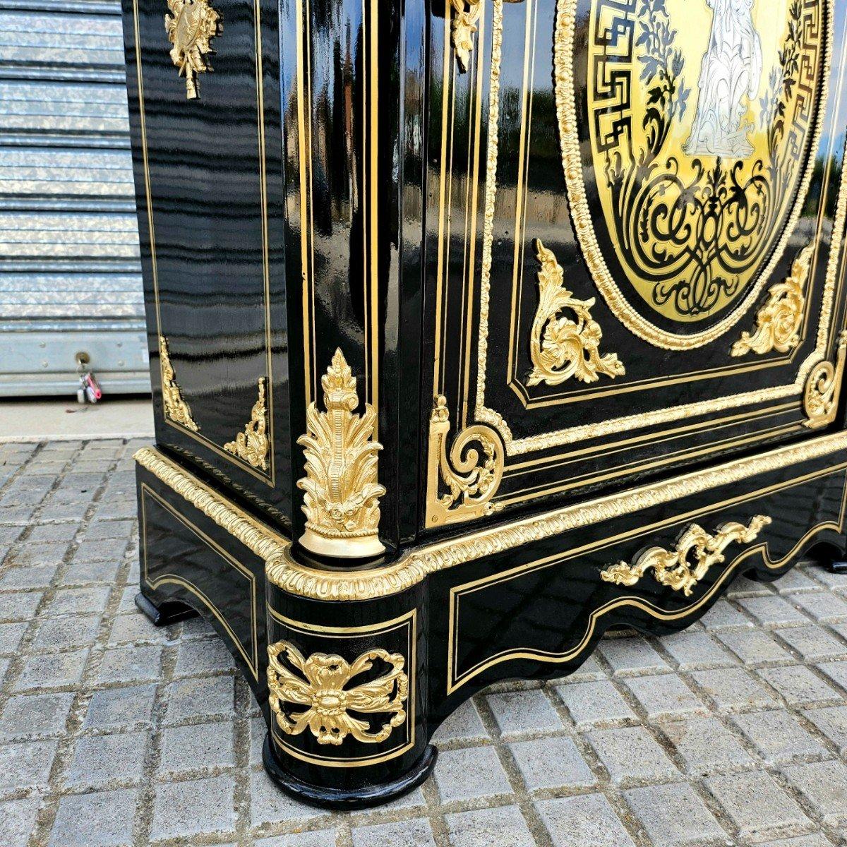 Befort Jeune stamped Boulle Marquetry Style French Cabinet Gilt Napoleon III For Sale 2