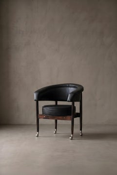 Beg Armchair by Sérgio Rodrigues, Noble Wood and Leather, Brazil, 1967