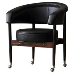 Beg Armchair by Sérgio Rodrigues, Noble Wood and Leather, Brazil, 1967