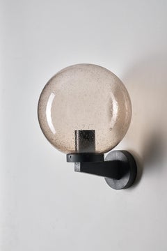 Bega Boom Outdoor Wall Lamp in Smoked Bubble Glass Sphere