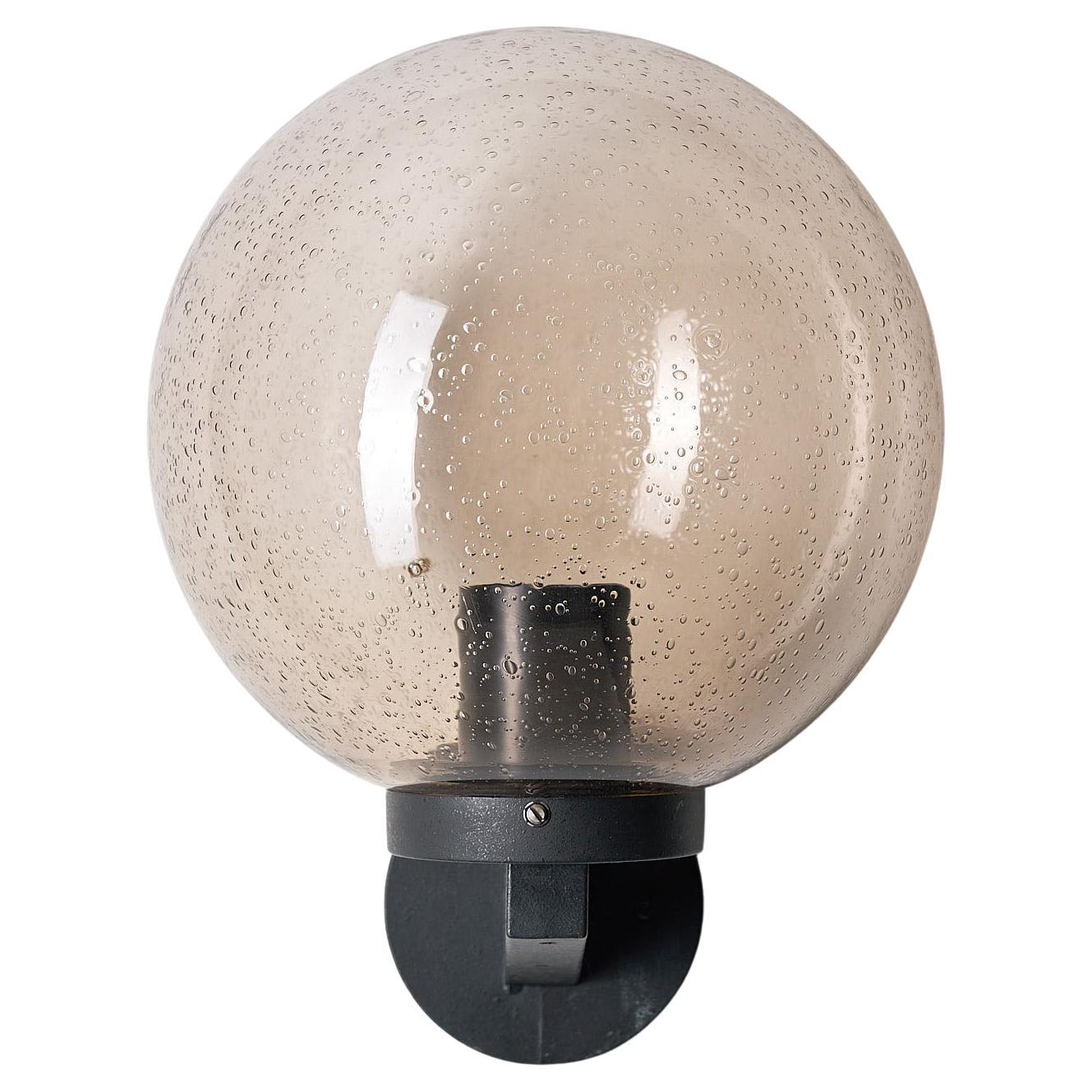 Bega Boom Outdoor Wall Lamp in Smoked Bubble Glass Sphere