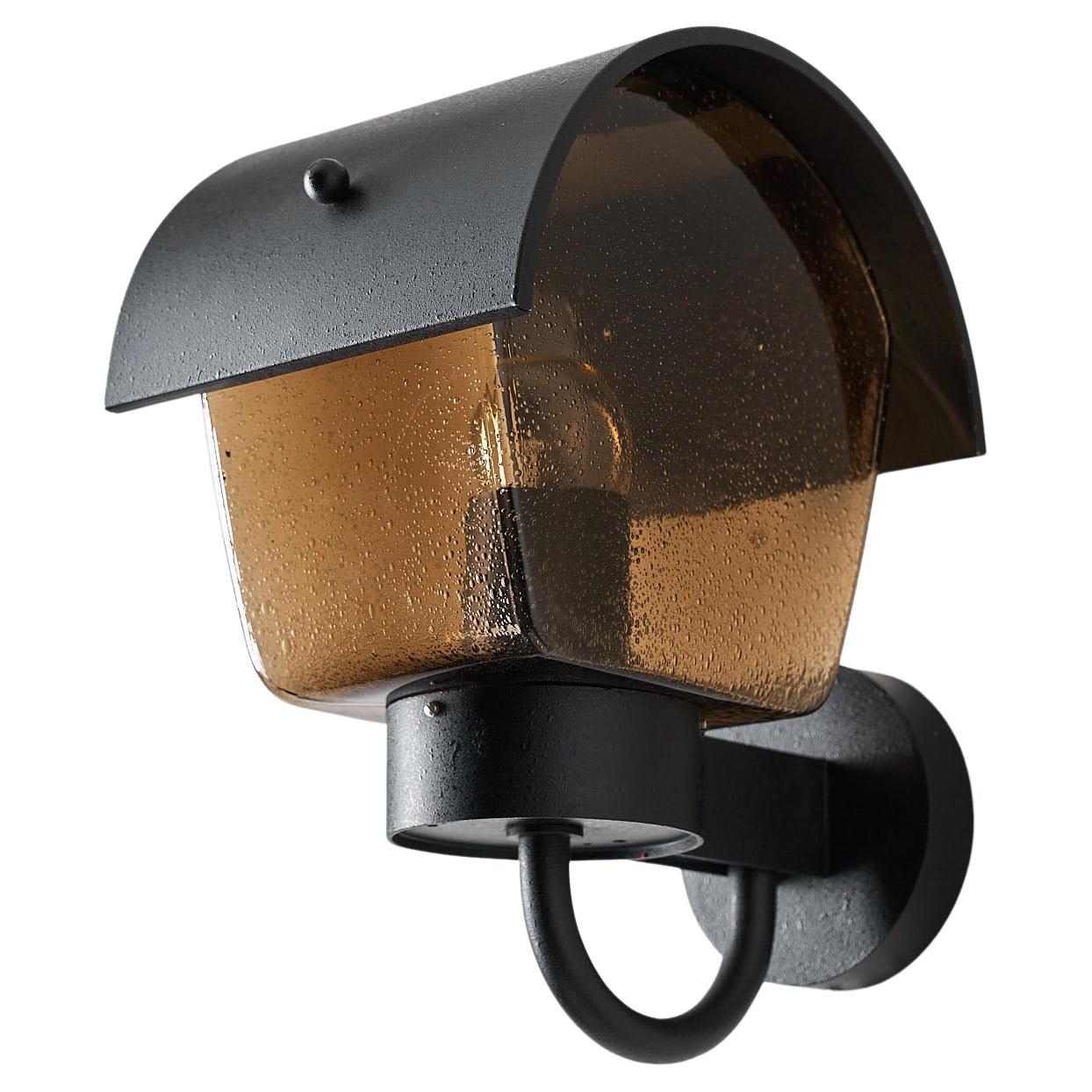 BEGA Outdoor Wall Sconce, Cast Metal 
Amber Glass