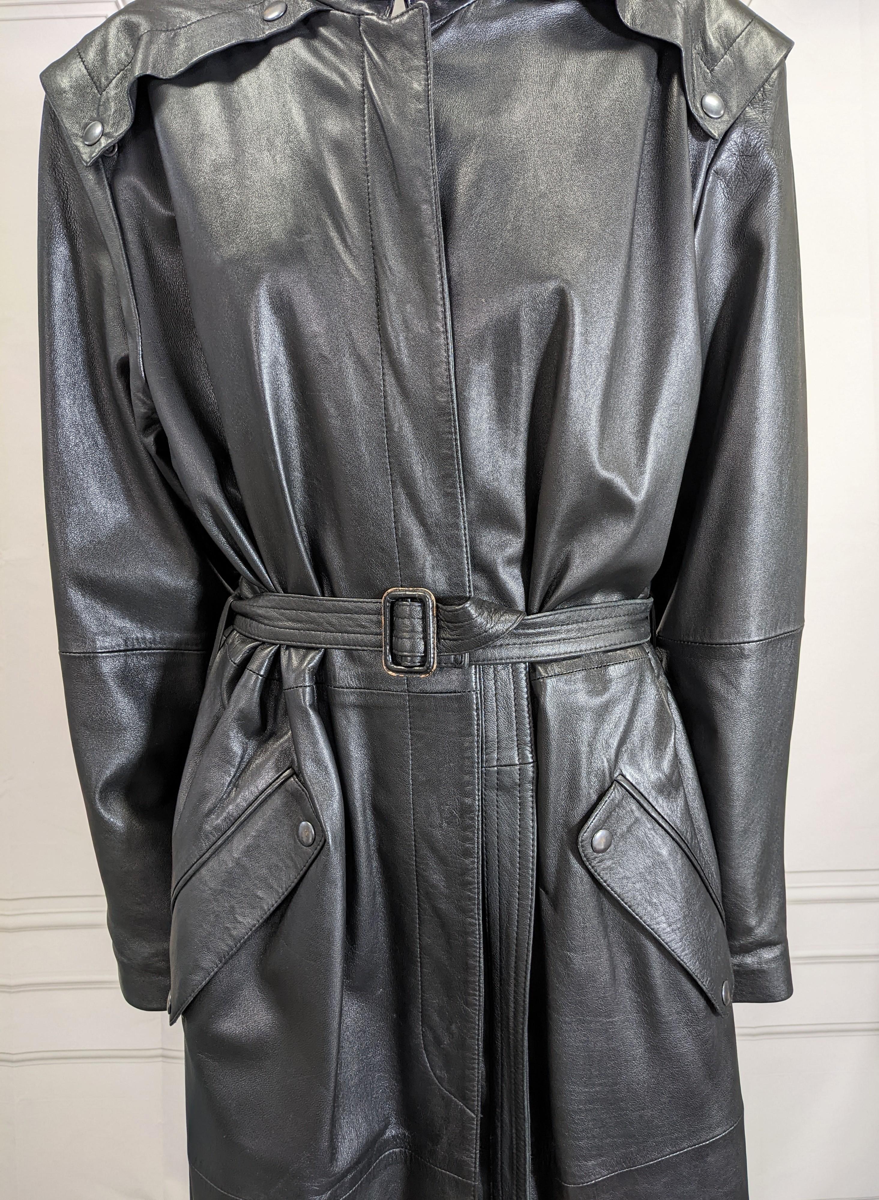 Black Beged-Or Leather Moto Coat