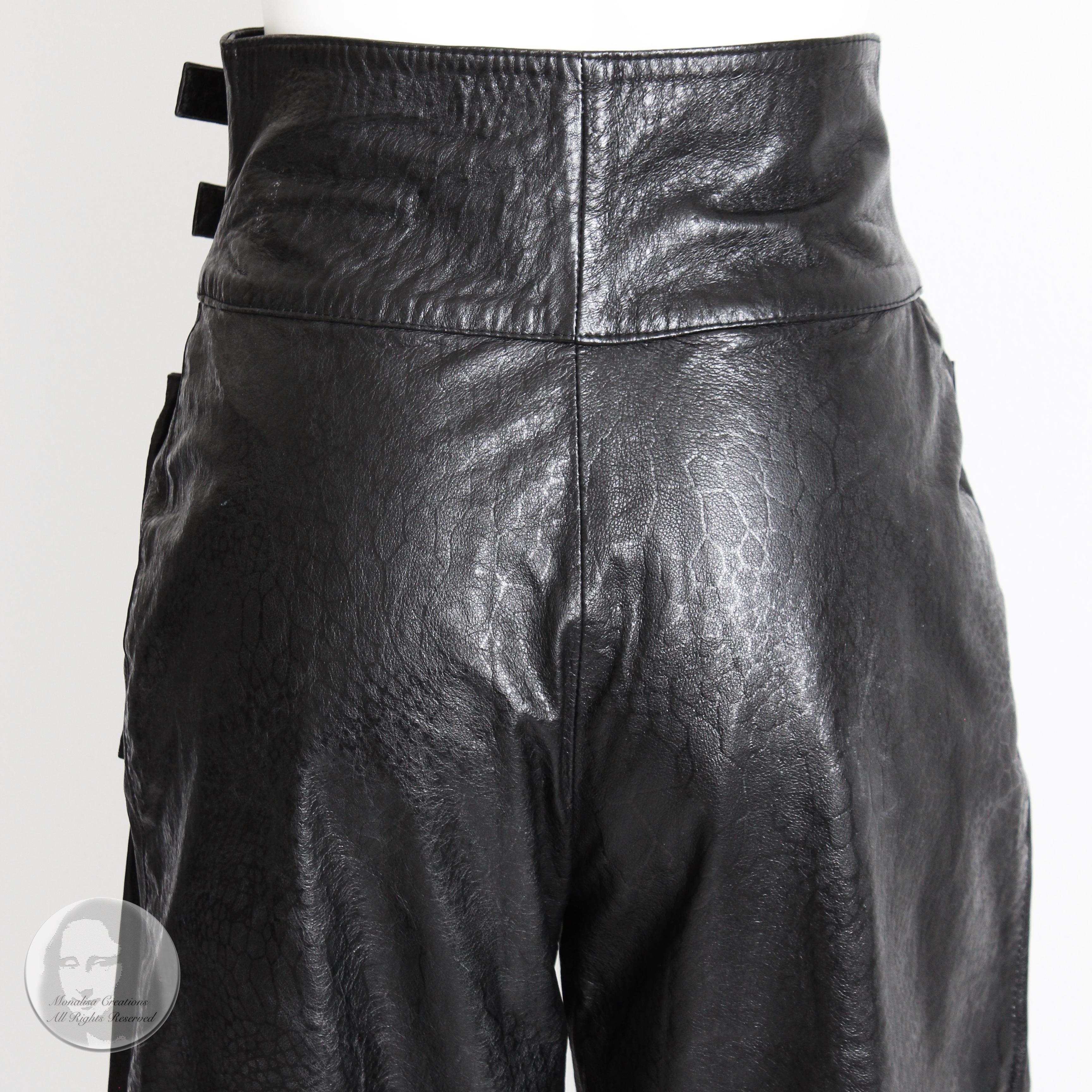 Beged-Or Leather Pants Made in Israel Black Vintage 80s Sz 40 NWT New Old Stock 2