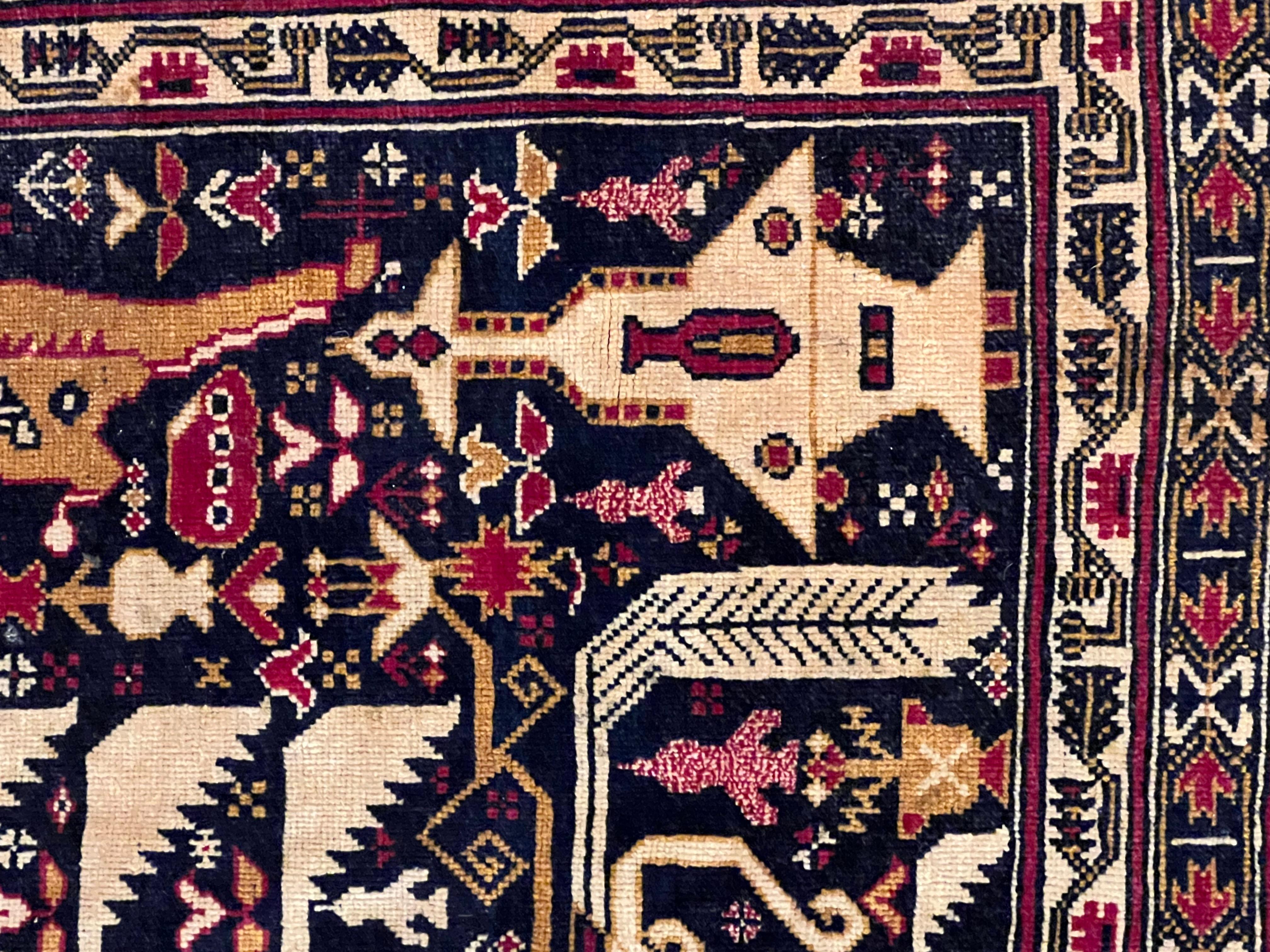 Traditionally carpets made by Afghan tribes included symbols often associated with life rather than death and war. However, since the Soviet invasion of 1979, some weavers have incorporated provocative images that were inspired by what the war