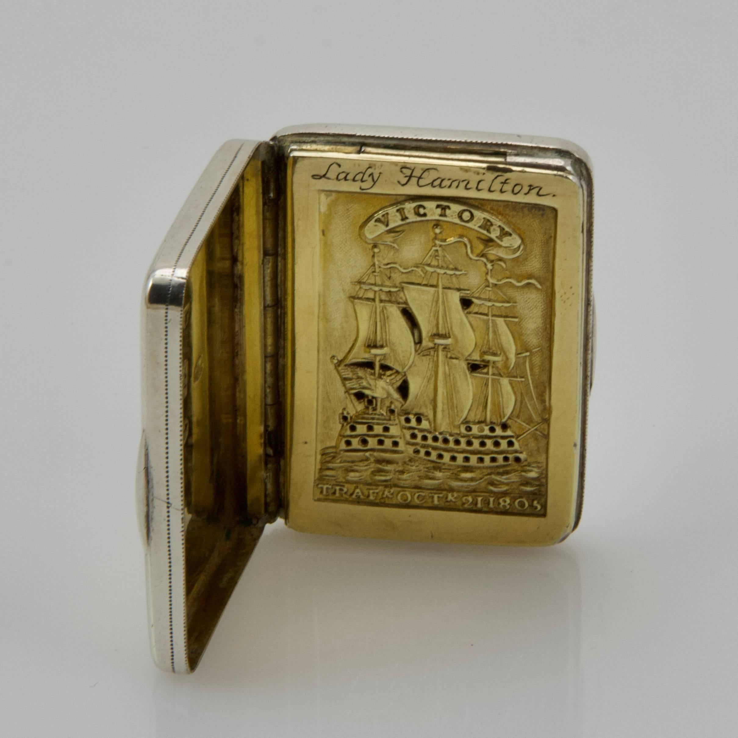 Vermeil Beginning of 19th Century Admiral Nelson Vinaigrette For Sale