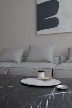 Tableau ovale en marbre blanc Bego