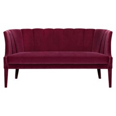 Modern Classic Velvet Begonia 2 Seat Sofa by Brabbu