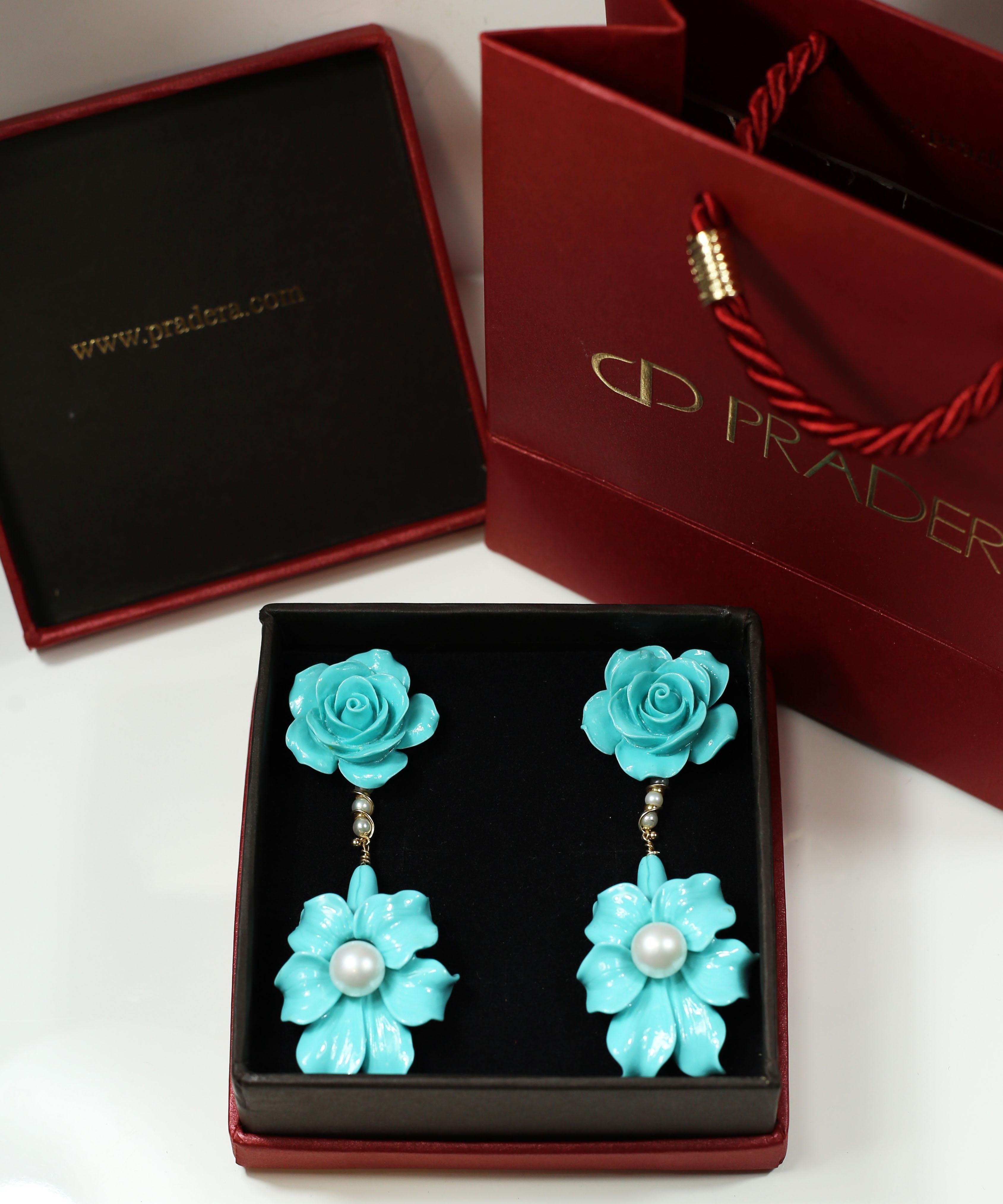 Romantic Begonia Flower Collection in Silver and Colored Stones Earrings