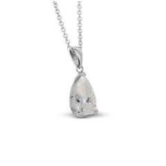 Beguiling 1.13 Carat Pear Diamond Necklace in 18K White Gold
