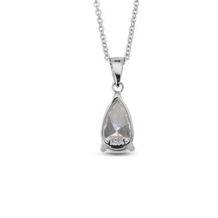 Women's Beguiling 1.13 Carat Pear Diamond Necklace in 18K White Gold For Sale