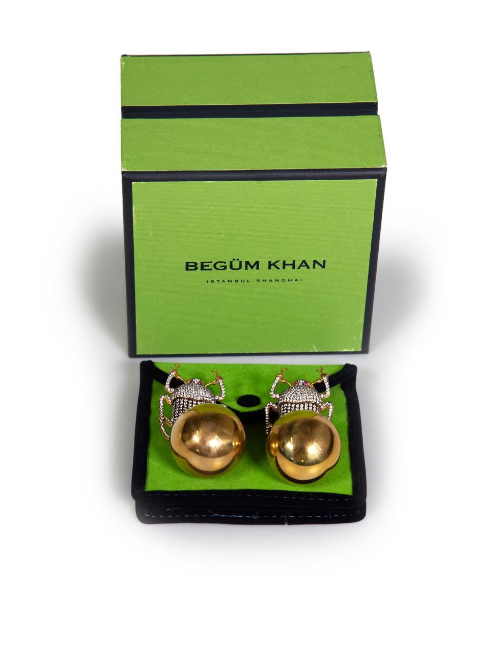BEGÜM KHAN 24k Gold Plated Pharaoh Party Earrings 3
