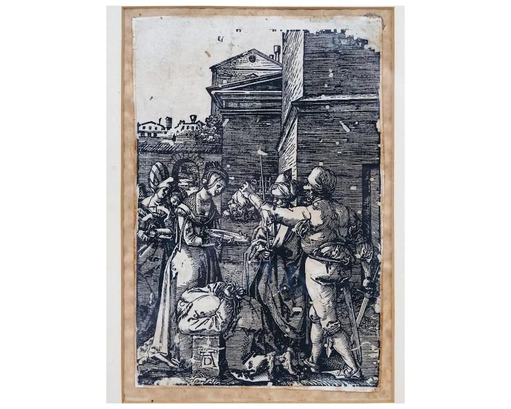 Renaissance Beheading of St John Woodcut After Albrecht Durer For Sale