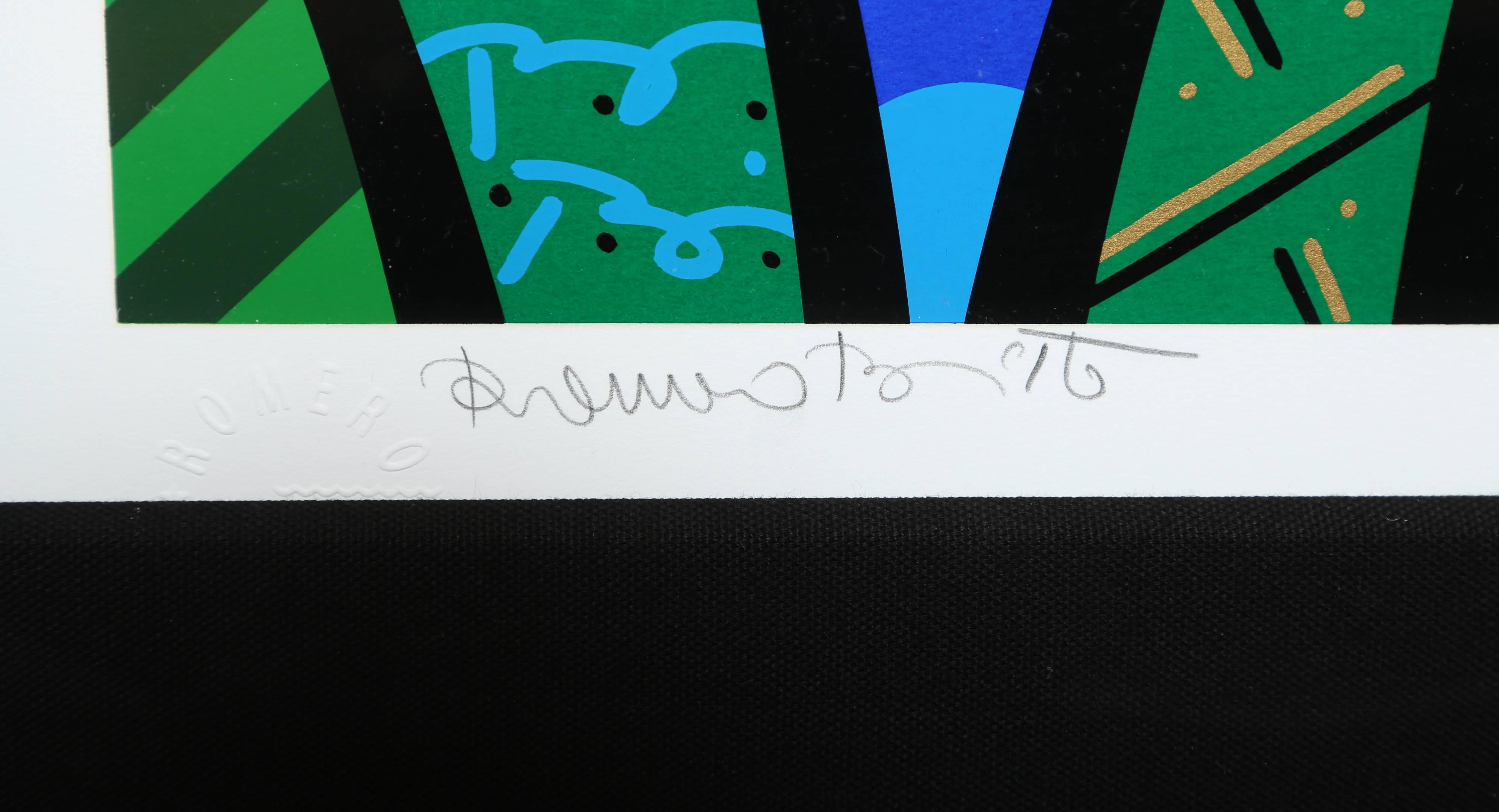 Derrière les buissons:: sérigraphie d'art en édition limitée de Romero Britto Excellent état à Fort Lauderdale, FL