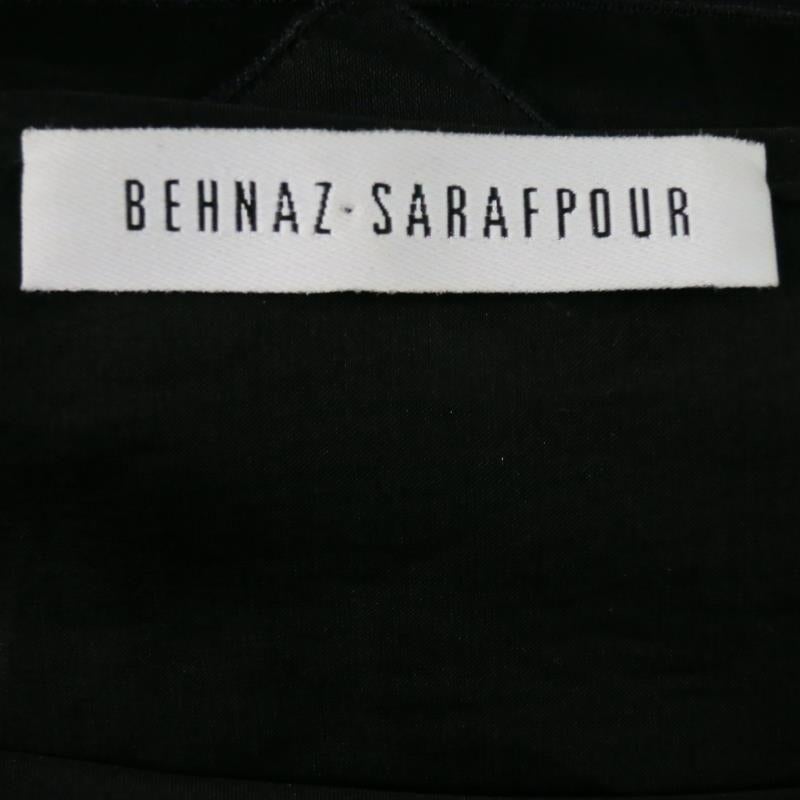 BEHNAZ SARAFPOUR Size 4 Black Silk Layered Texture Cocktail Dress In Excellent Condition In San Francisco, CA