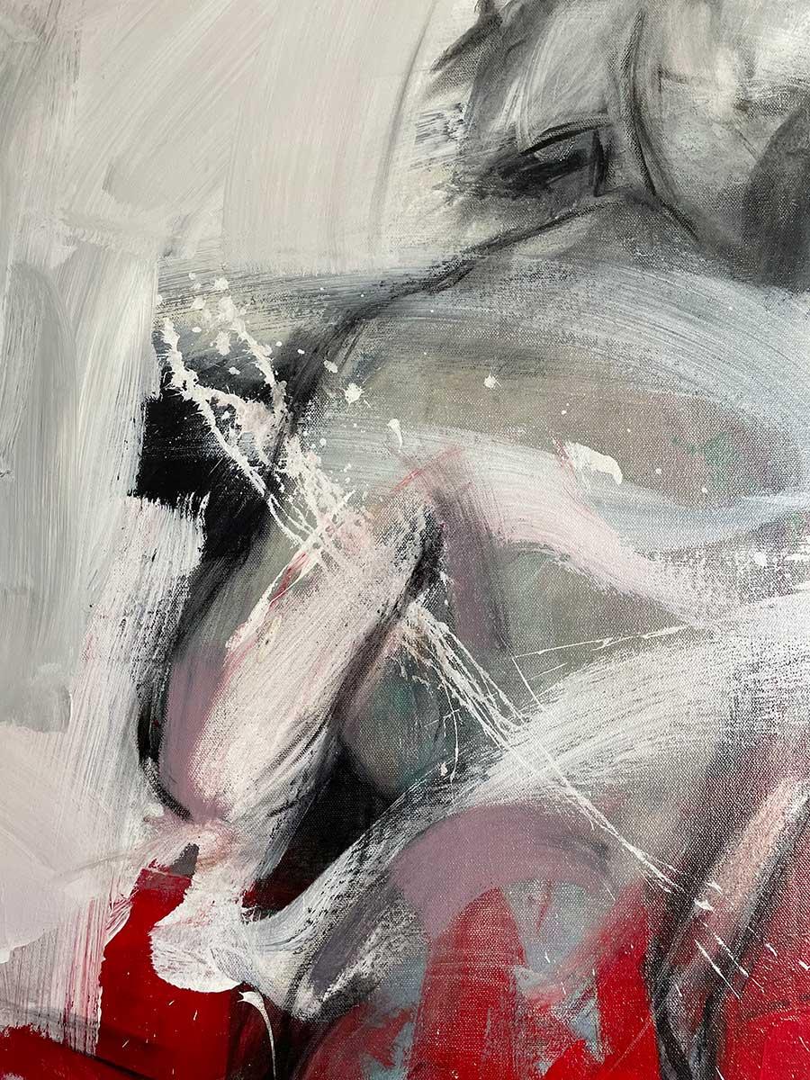 Abstrakte weibliche Figur „You and I“ von Behnaz Sohrabian, Öl auf Leinwand Gemälde im Angebot 1