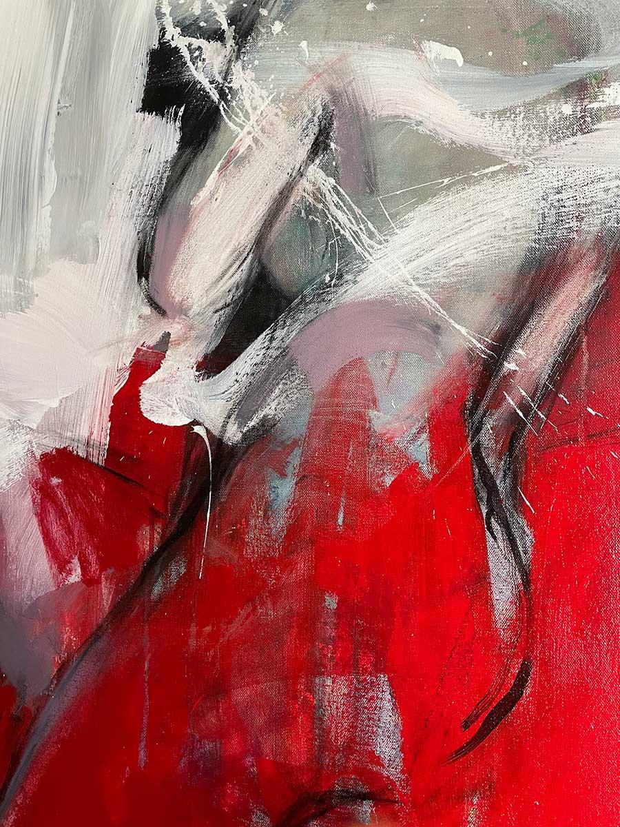 Abstrakte weibliche Figur „You and I“ von Behnaz Sohrabian, Öl auf Leinwand Gemälde im Angebot 2