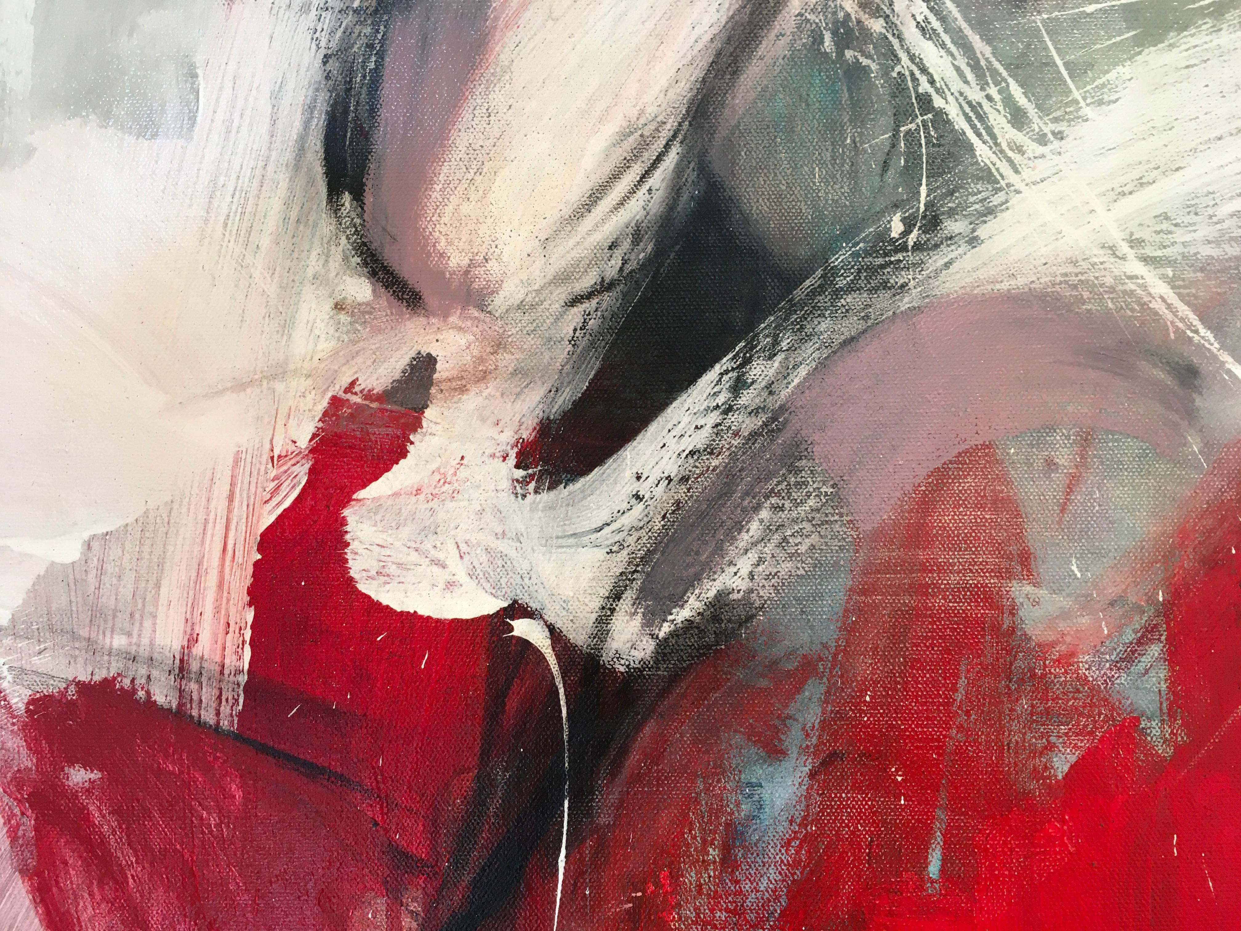 'You and I', Abstract Female Figure, by Behnaz Sohrabian, Oil on Canvas Painting For Sale 6