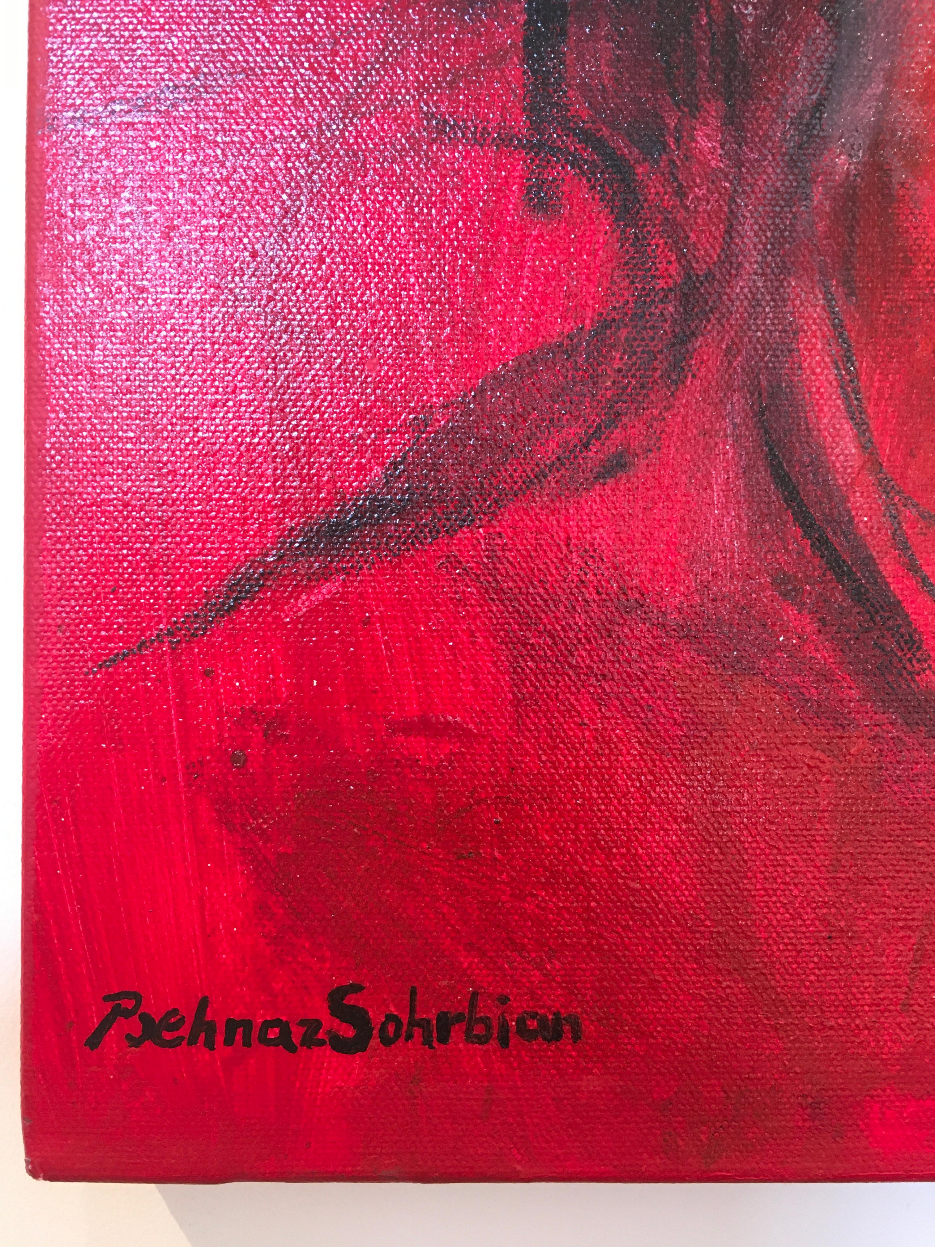 'You and I', Abstract Female Figure, by Behnaz Sohrabian, Oil on Canvas Painting For Sale 8