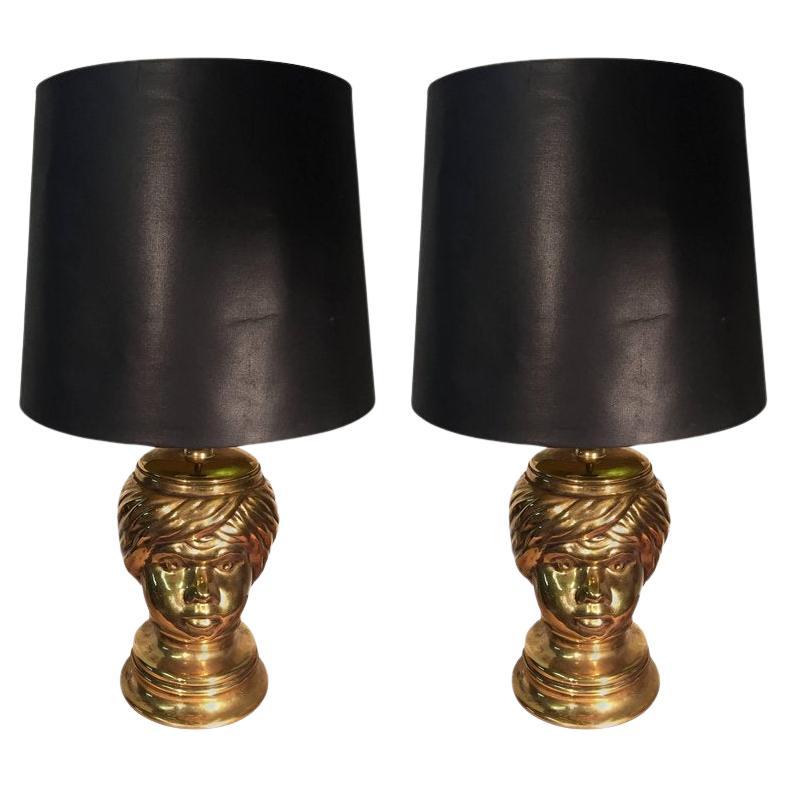 BEHRENO, coppia di lampade da tavolo in ceramica, Italia circa 1960