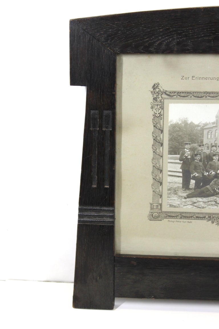 Behrens School German Secessionist Picture Frame in Ebonized Oak For