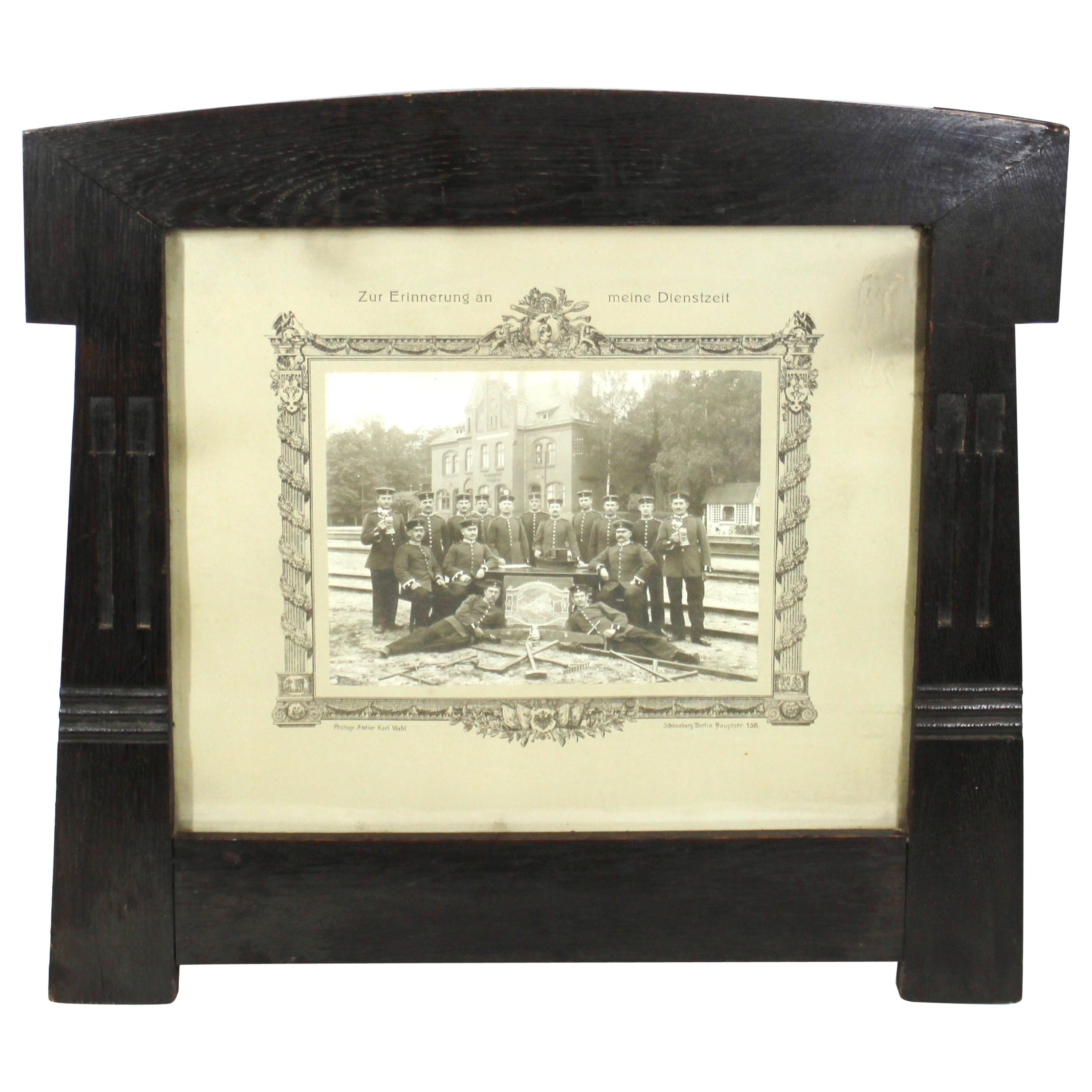Behrens School German Secessionist Picture Frame in Ebonized Oak For Sale