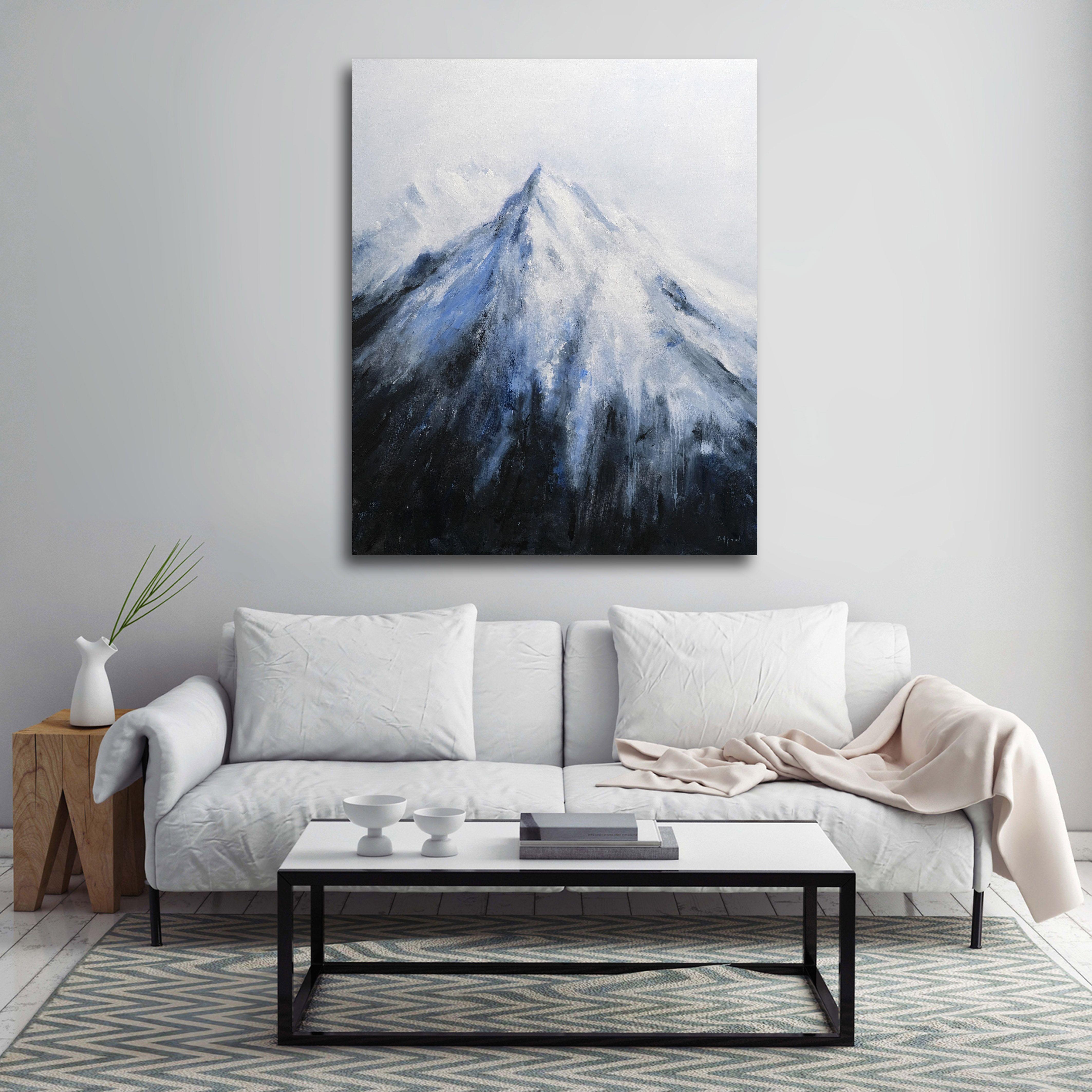 Alpine Mountain, Painting, Acrylic on Canvas For Sale 1