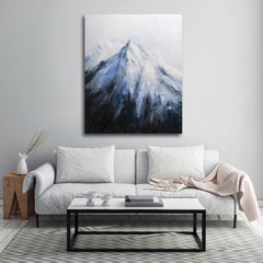 Mountain alpine, peinture, acrylique sur toile