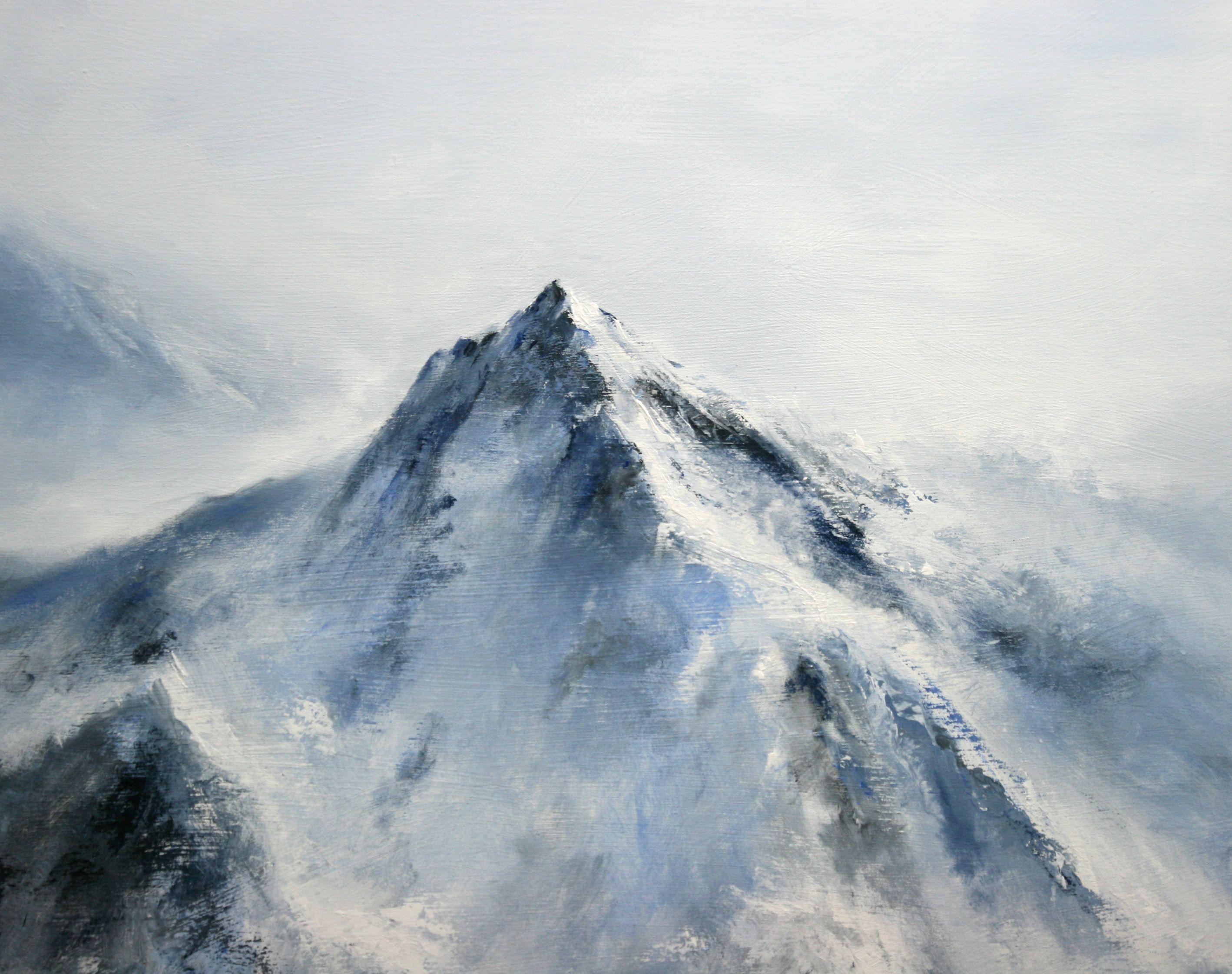 This painting is an imaginary landscape but inspired by the mountains in the Alps.  The painting is done on stretched canvas using top quality acrylic paints and materials. It was painted in multiple layers with palette knife and brushes.  The