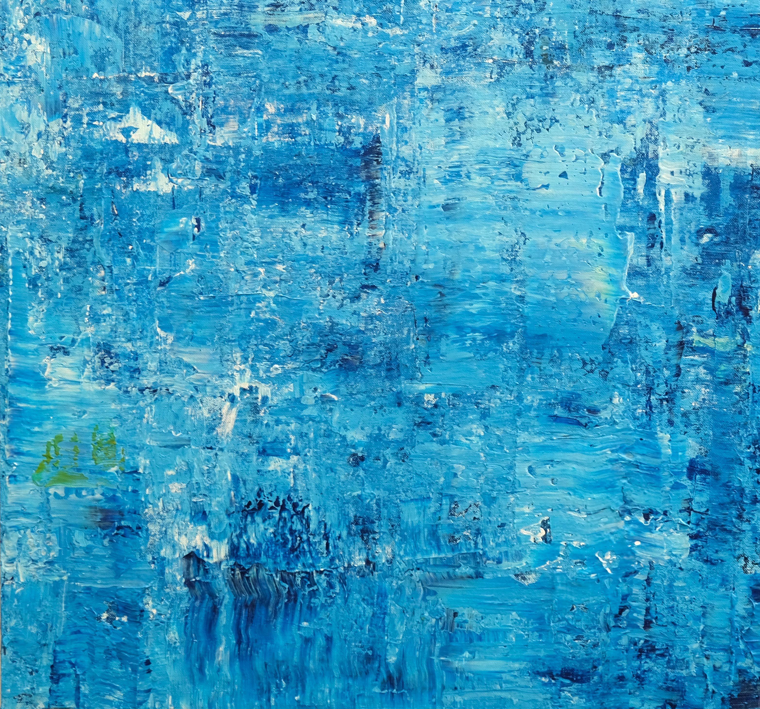 Blue Abstract Composition, Painting, Acrylic on Canvas 2