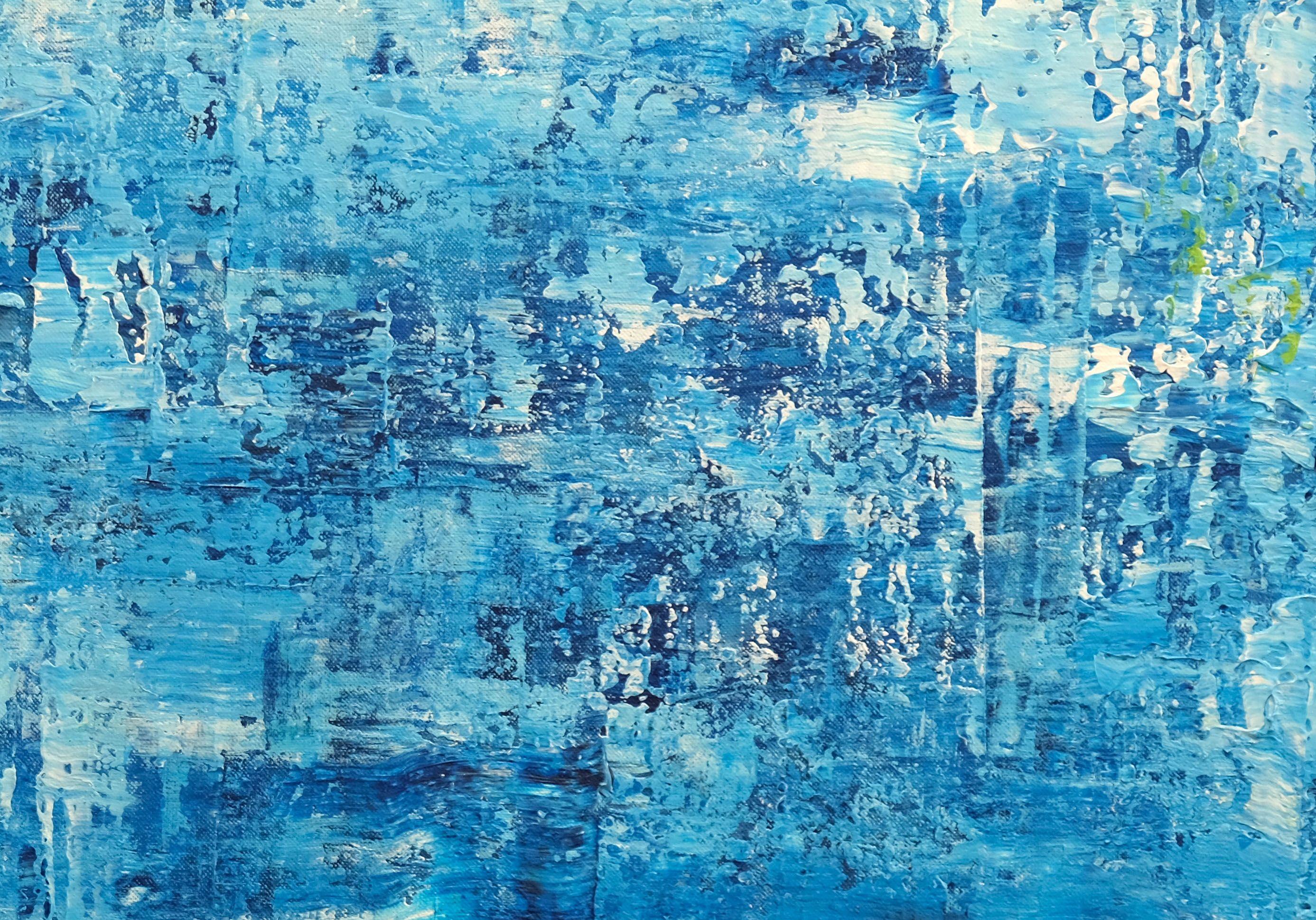 Blue Abstract Composition, Painting, Acrylic on Canvas 3