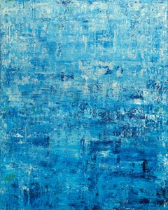Blue Abstract Composition, Painting, Acrylic on Canvas